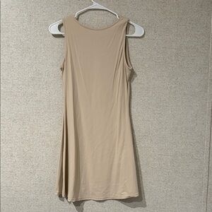 Elegant Tan Sleeveless Dress